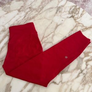 Lululemon Base Pace High-Rise Tight 25” Bright Red‎ W5DKHS, Size 8